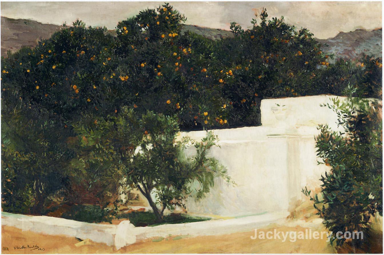 Orange trees on the road to Seville by Joaquin Sorolla y Bastida paintings reproduction